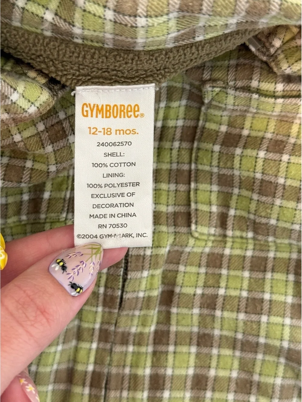 Gymboree 12-18 Months Plaid Cotton Jacket with Polyester Lining